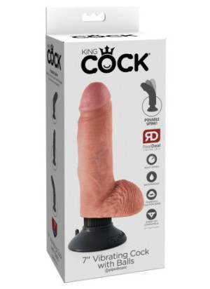 7" Vibrating Cock with Balls